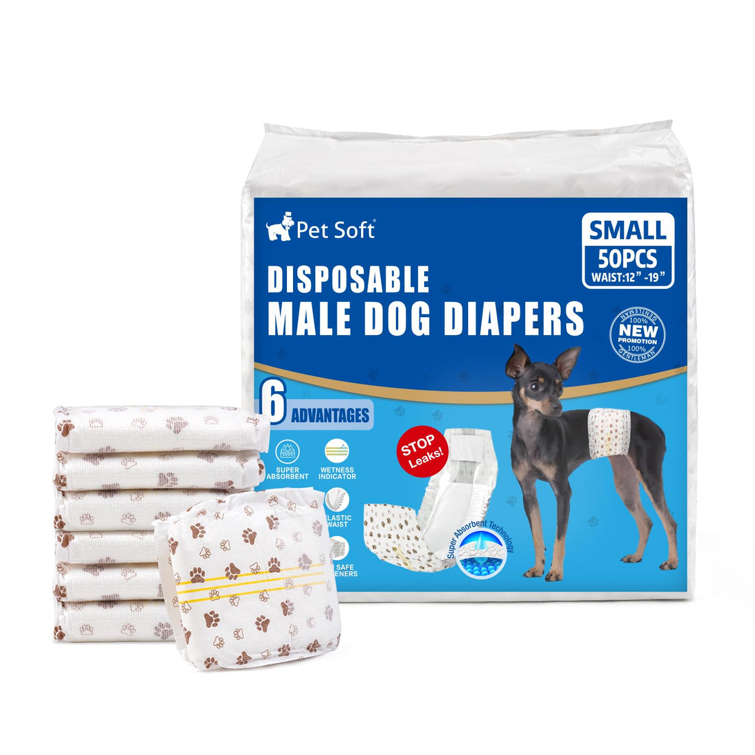 Pet Soft Dog Diapers Male - Disposable Male Dog Wraps Wetness