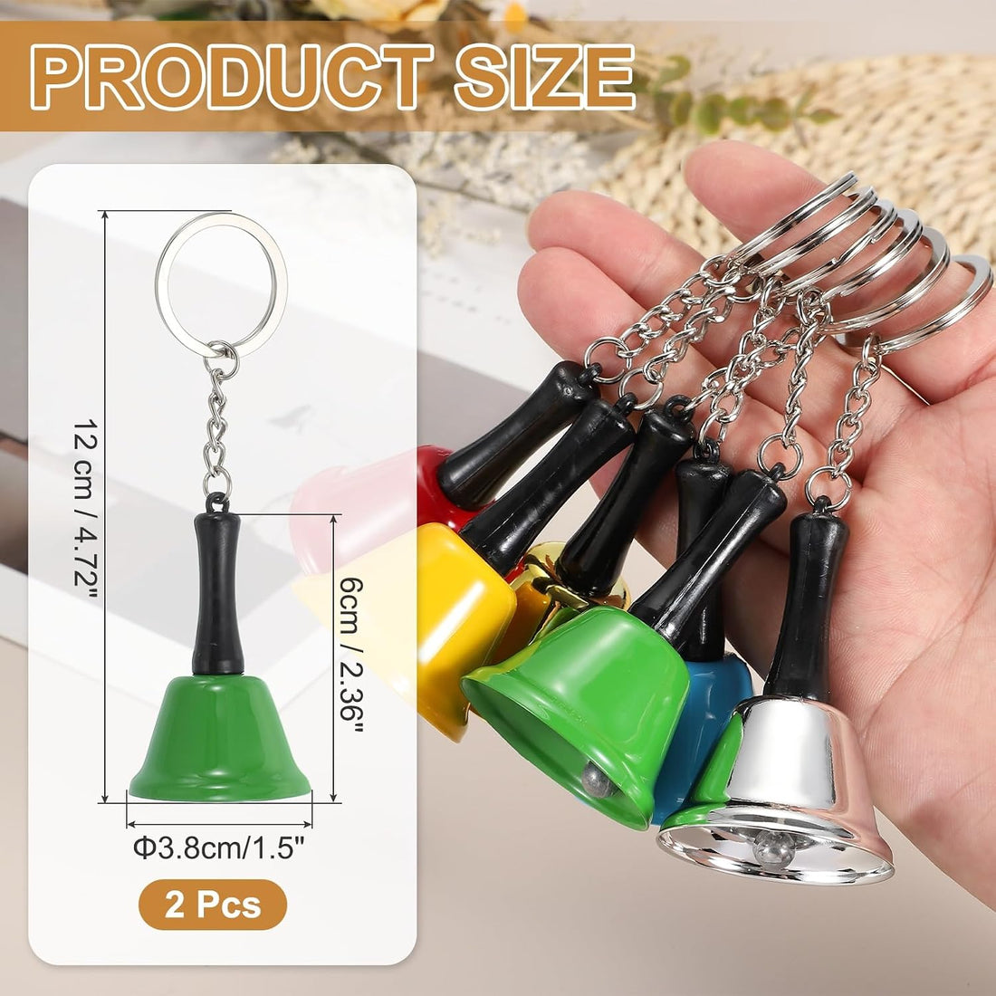PATIKIL 2 PCS Mini Hand Bell