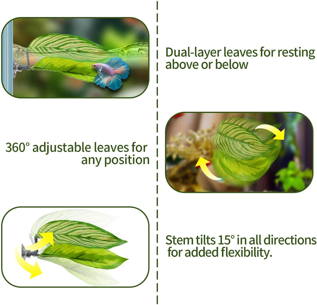 5 Pcs Betta Hammock Leaf & Tunnel, Betta Fish Tank Accessories