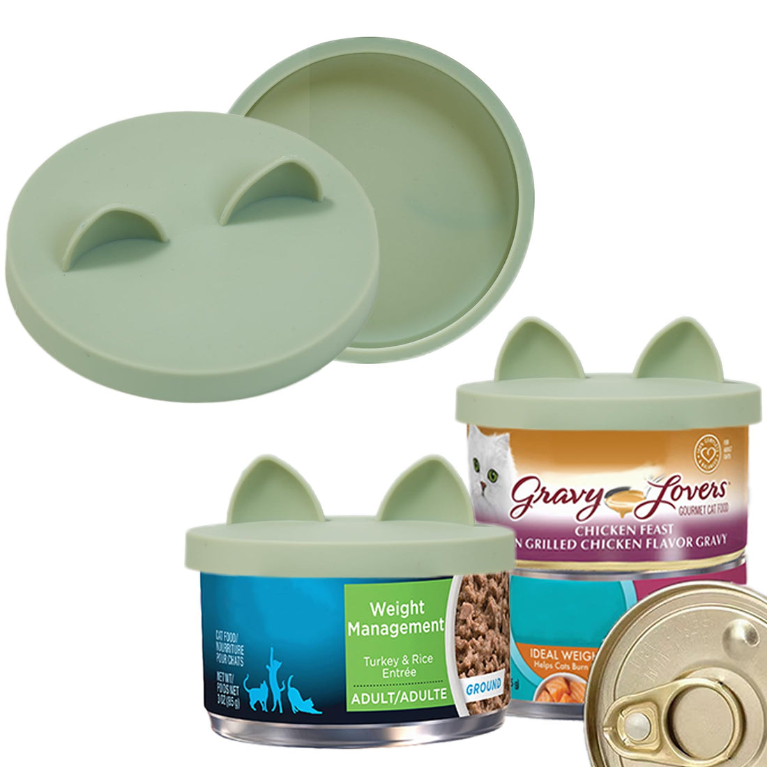 OHMO 2 Pack Cat Food Can Lids