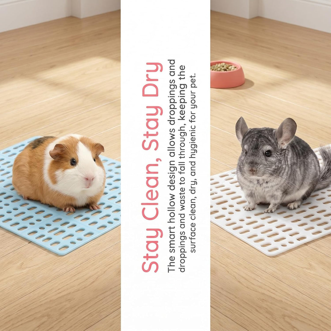 Lyellfe 12 Pack Plastic Rabbit Cage Mat with Snap Joint