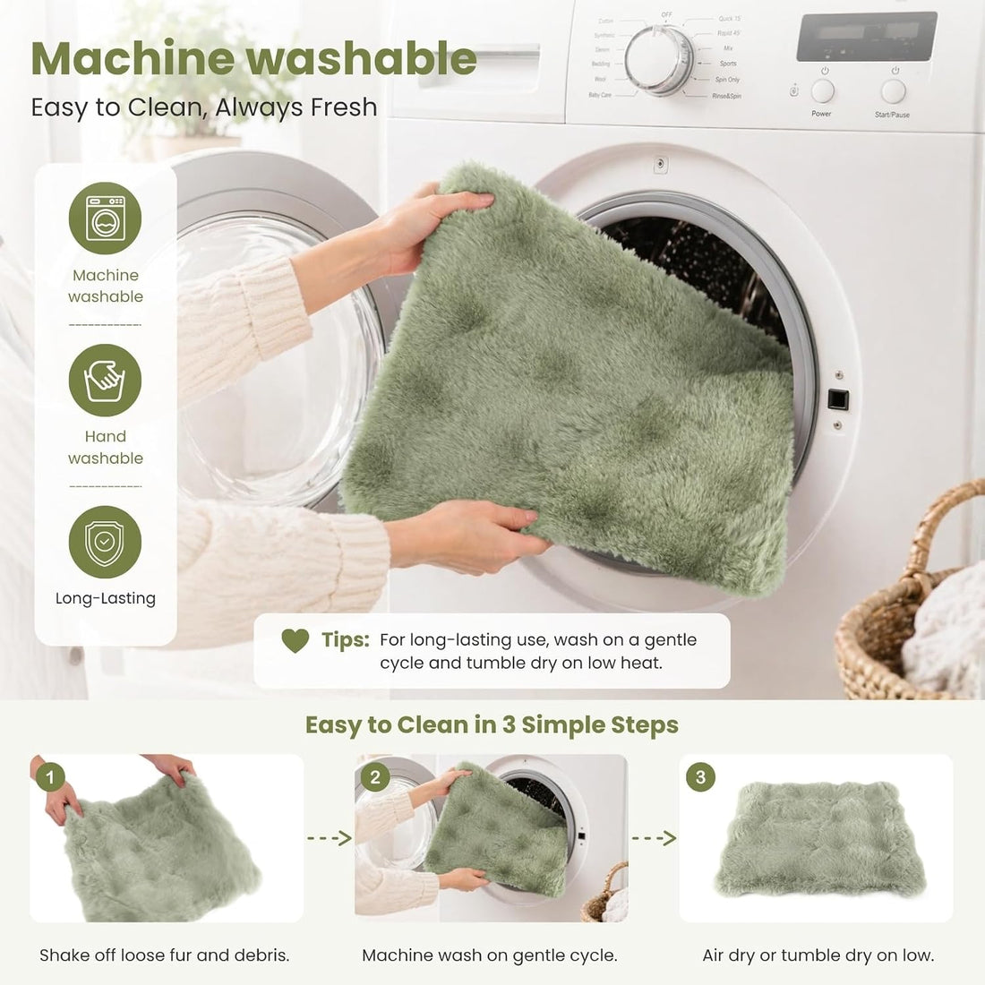 2 Pack Rabbit Mat, Soft Plush Bunny Bedding with Non-Slip Bottom