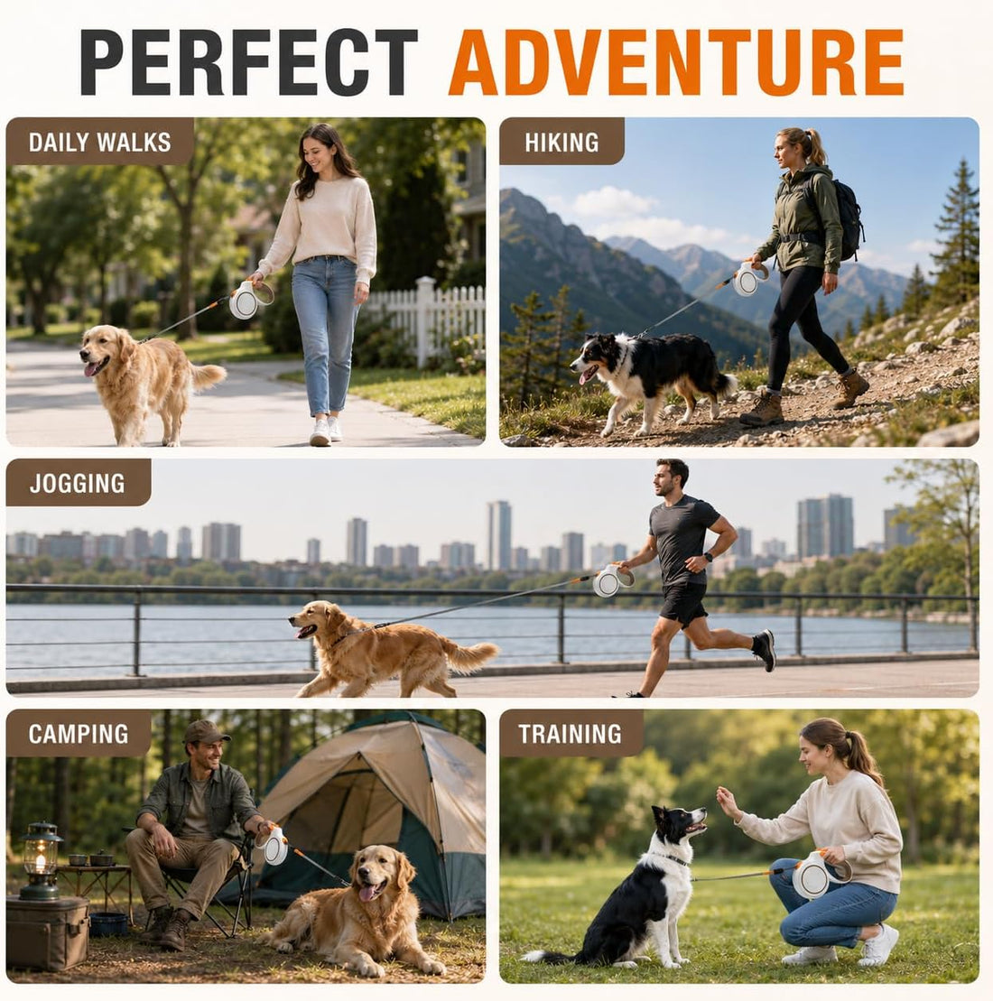 16.4 FT Heavy Duty Retractable Dog Leash for Dogs Up to 110 lbs