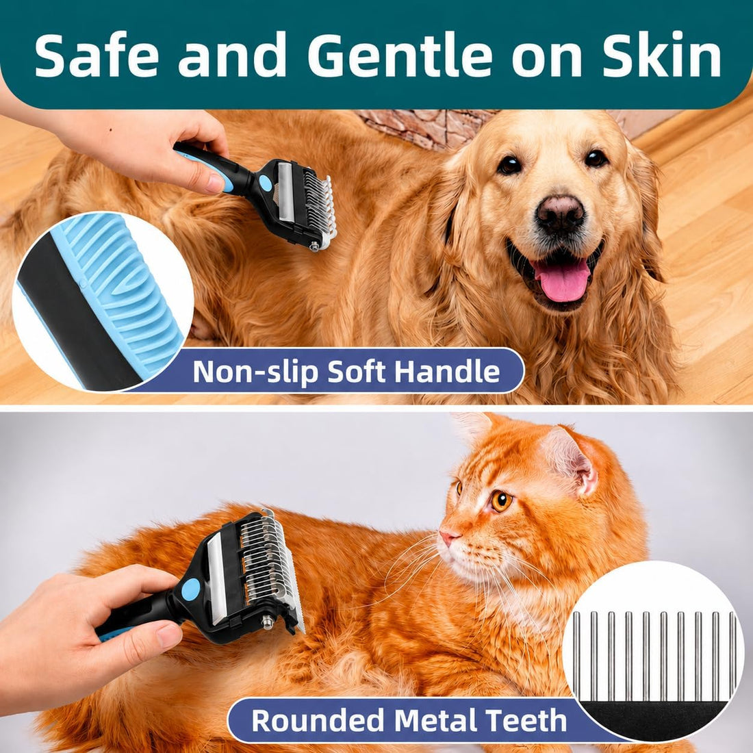 3-IN-1 Pet Grooming Tool - Undercoat Rake