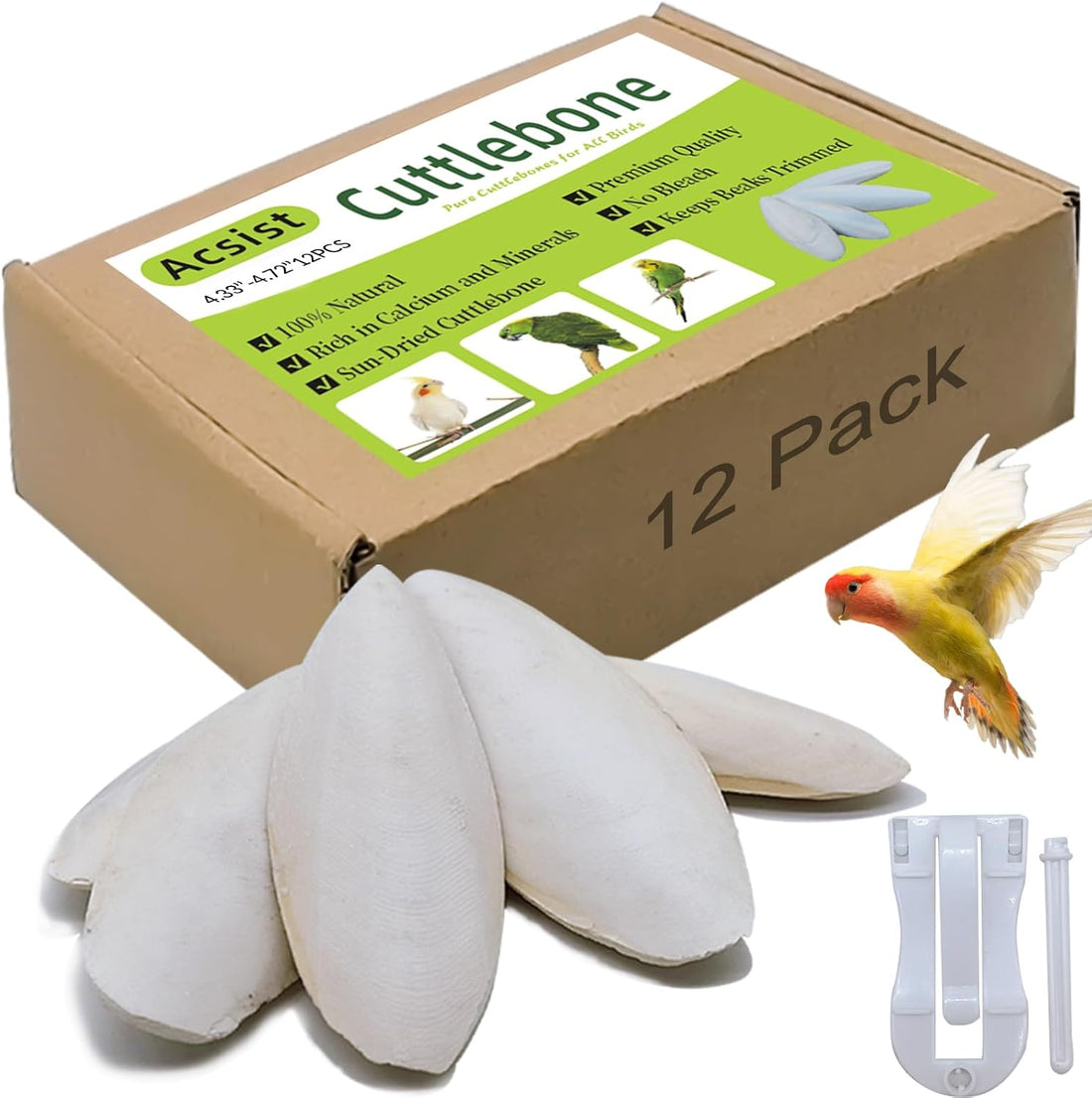 4.3"-4.7" Cuttlebone for Birds,Natural Cuttlefish Bone
