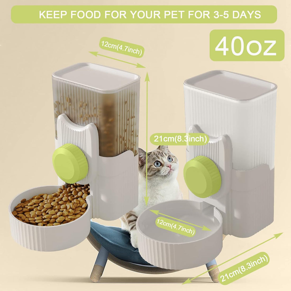 Lemtrflo Rabbit Water Dispenser, Cage Automatic Hanging Bunny Feeder