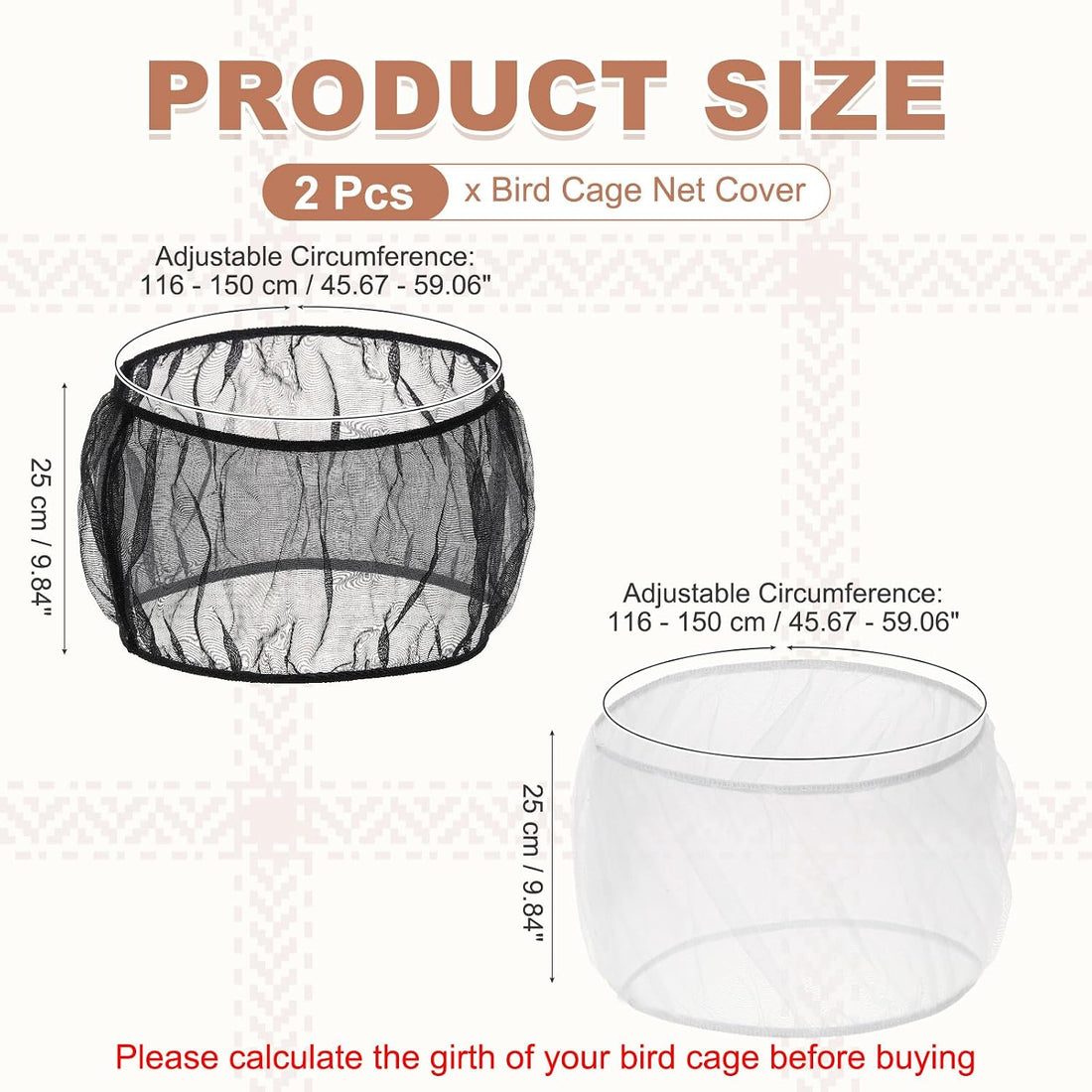 Bird Cage Seed Catcher, Bird Cage Net Cover Seeds Guard