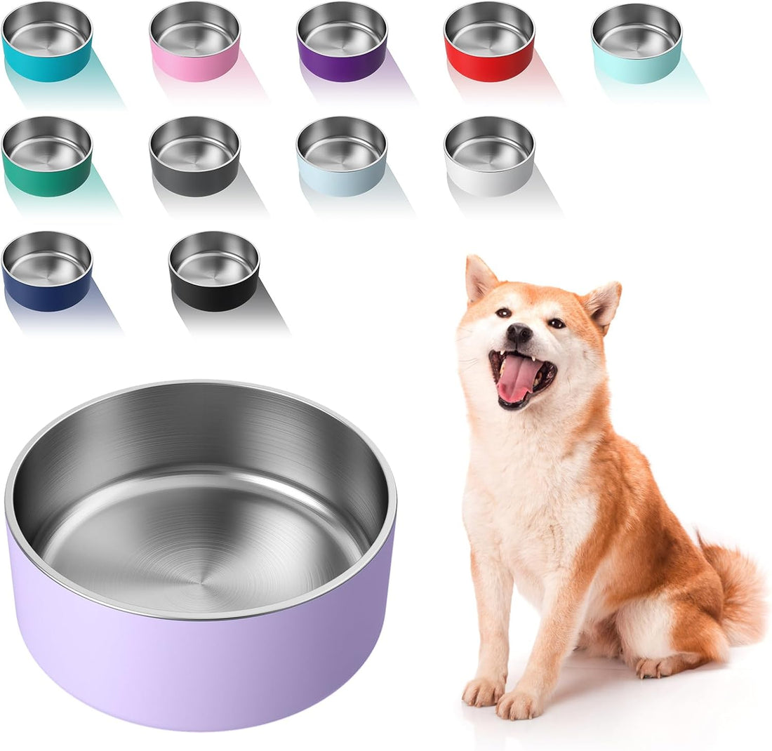 WENBOKMIN Dog Bowl, Stainless Steel Food and Water Bowl, 40oz, Blue