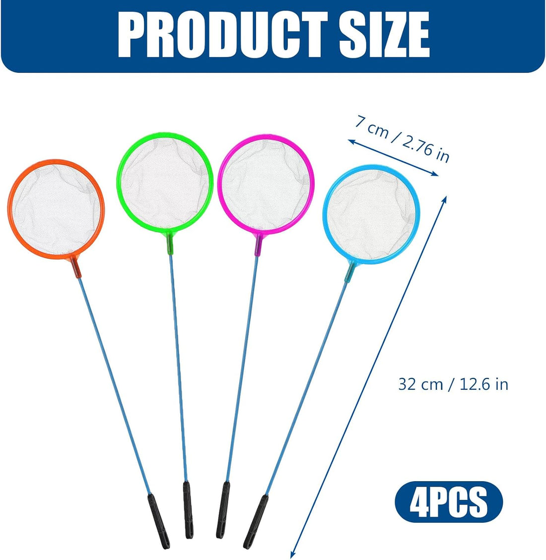 4PCS Aquarium Fish Nets, Plastic Artemia Sieves, 12.6Inch