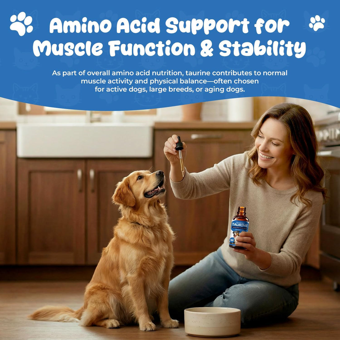 Taurine Liquid Supplement for Dogs, Heart & Muscle Function