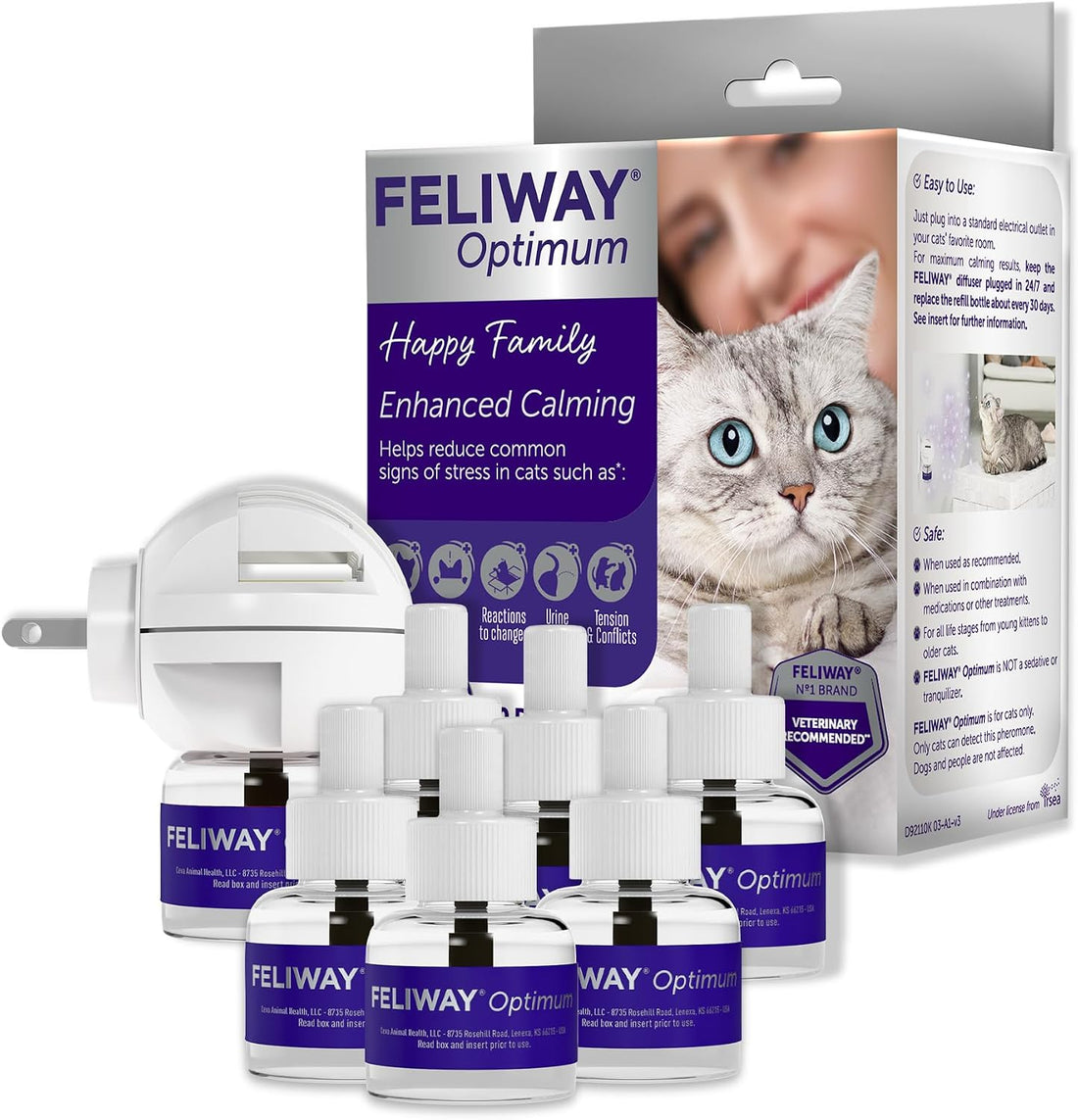 FELIWAY Optimum Cat Calming Diffuser Kit and 6 Pack Refill