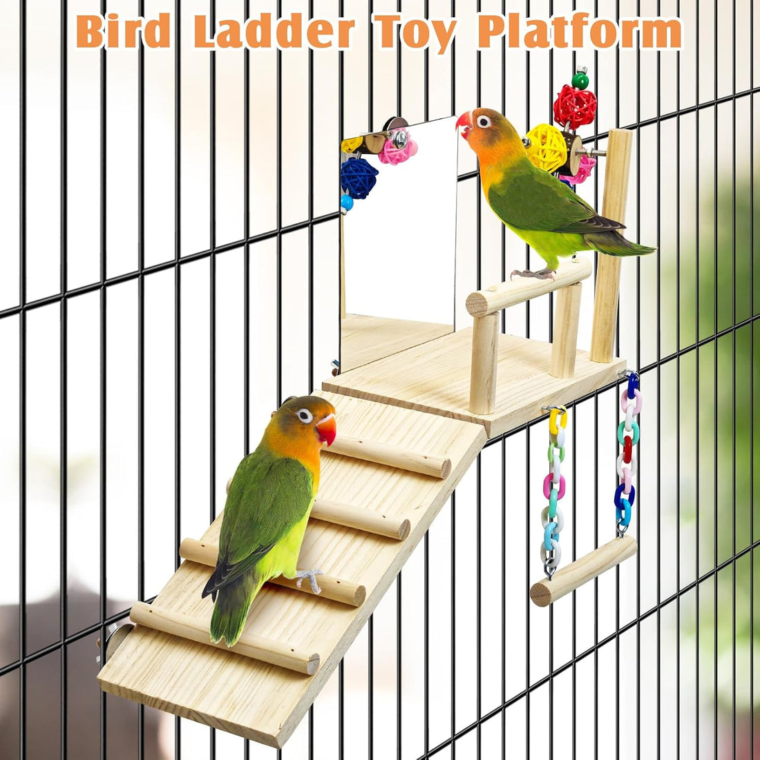 BNOSDM Bird Perch Platform with Mirror