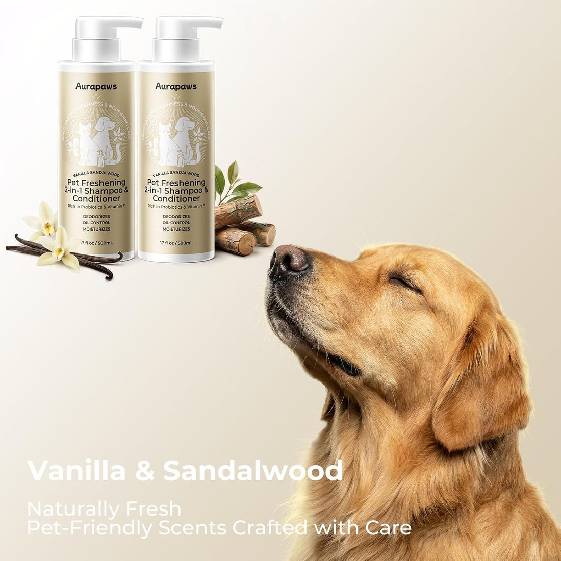 Aurapaws Probiotic Dog Shampoo and Conditioner Set for Sensitive Skin