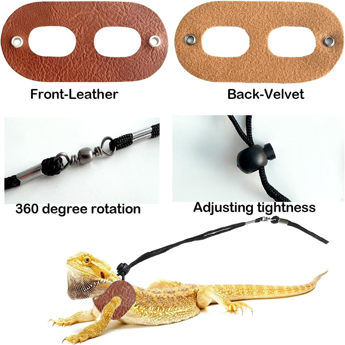 Lizard Adjustable Harness Leash,Bearded Dragon Harness Leash Set