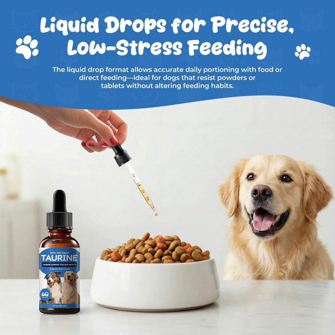 Taurine Liquid Supplement for Dogs, Heart & Muscle Function