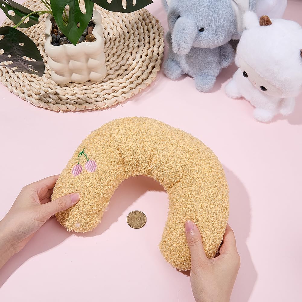 U-Shaped Calming Pillow for Cats and Dogs Yellow Cherry