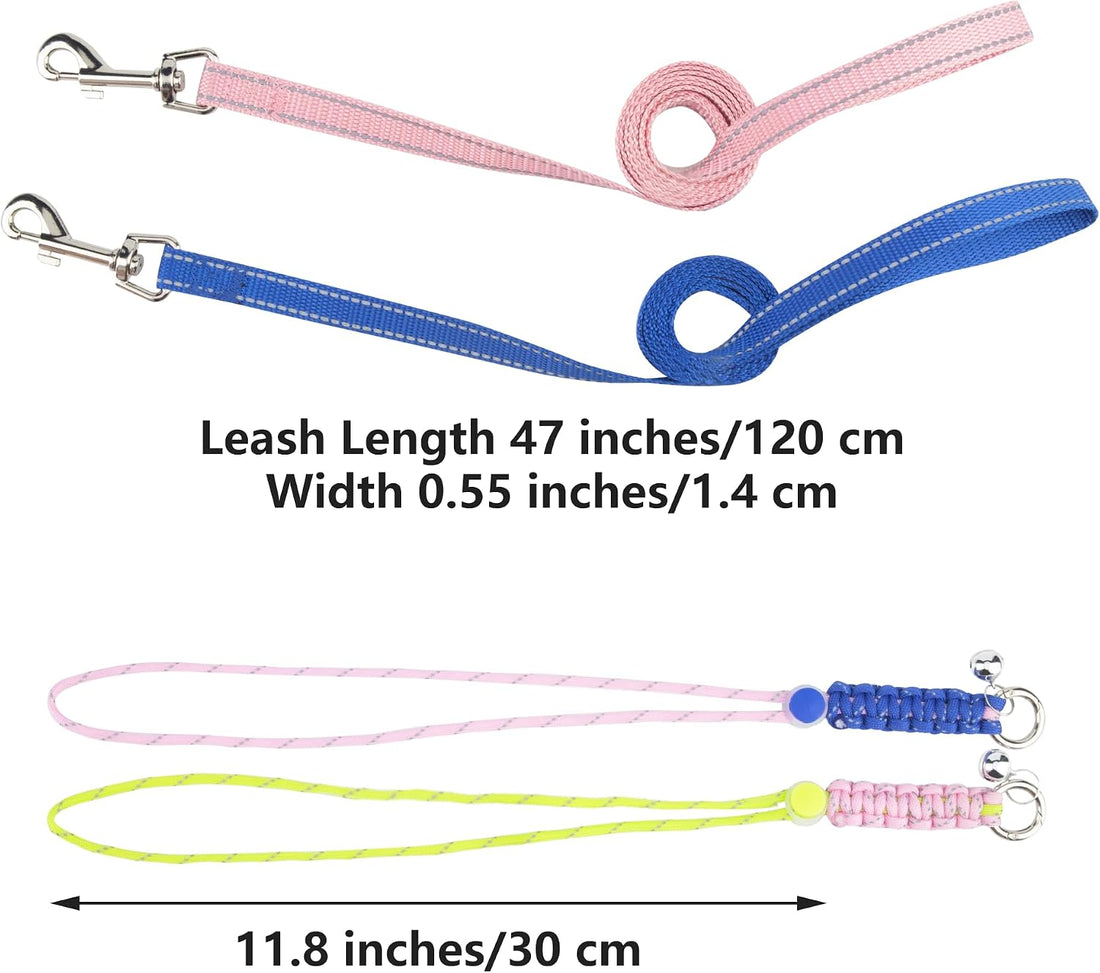 Figure 8 Ferret Harness and Leash Set, Blue+Orange, 2 Pack