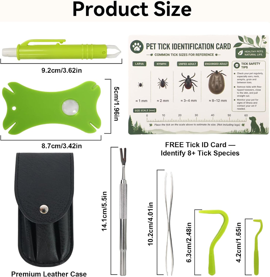 Tick Removal Tool Kit 8-in-1 with Storage Box for Dogs and Cats
