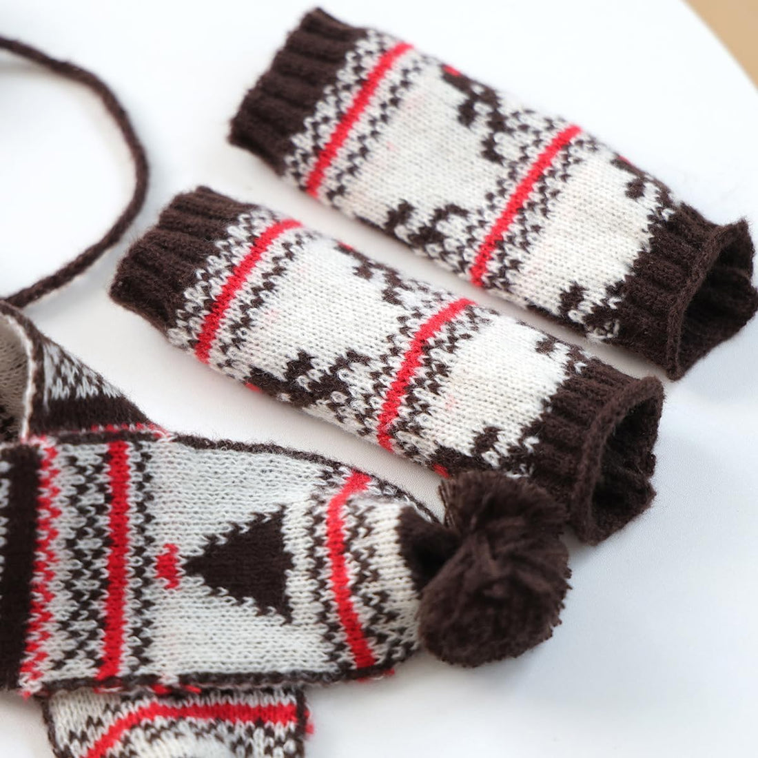 Dog Hat & Scarf Set, Knitted Pet Christmas Winter Warm Caps