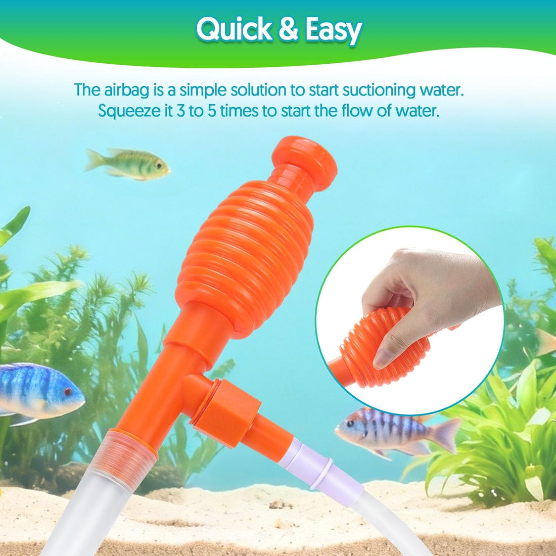 Fish Tank Cleaner Gravel Vacuum for Aquarium