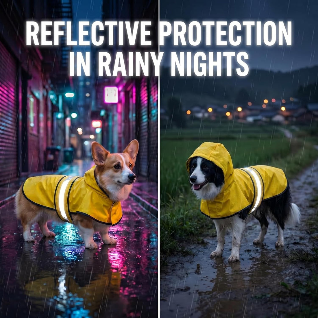 Waterproof Dog Raincoat Shoes 10-22lbs, Poncho