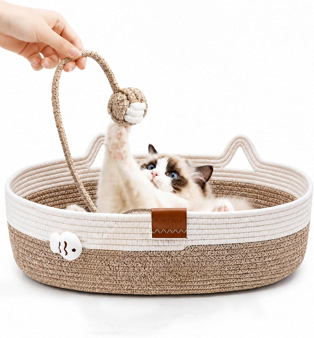 Instinct Basket for Cats, Handwoven Cotton Rope Cat Beds