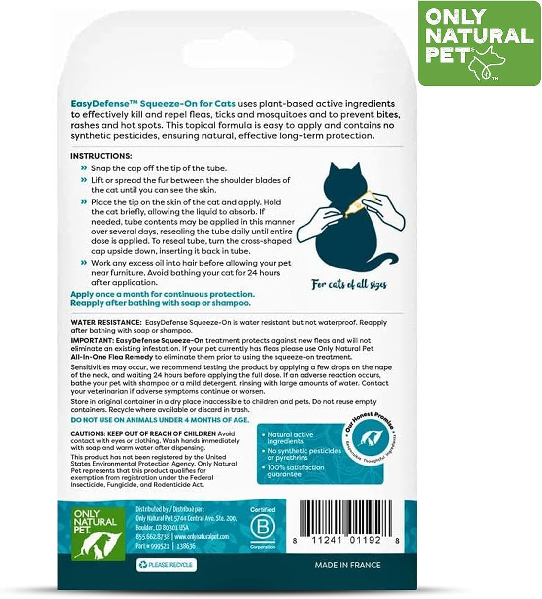 Only Natural Pet EasyDefense Flea&Tick Squeeze-On Drops