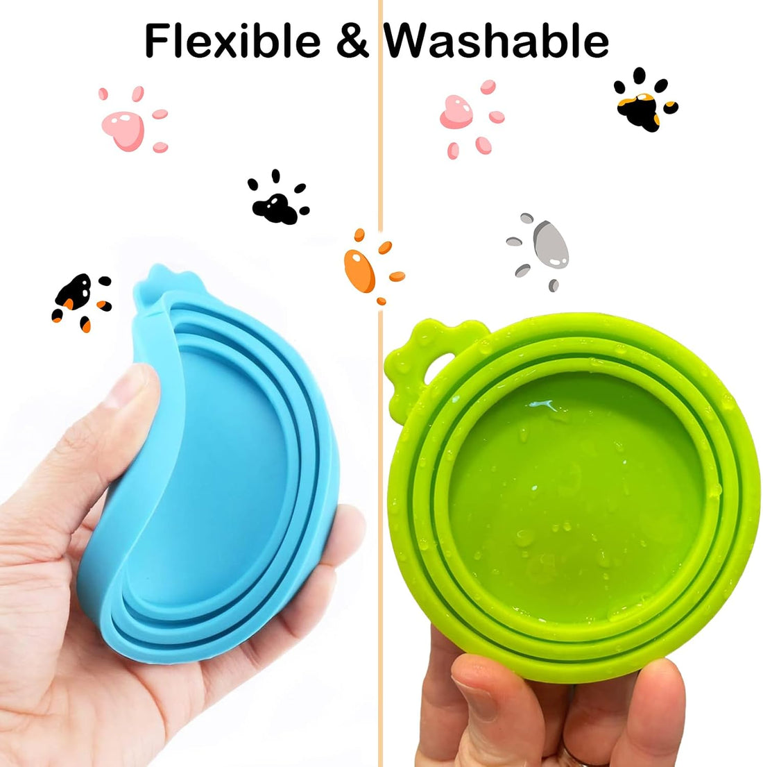 Giozoc Cat Food Can Covers Lids & White Spoon