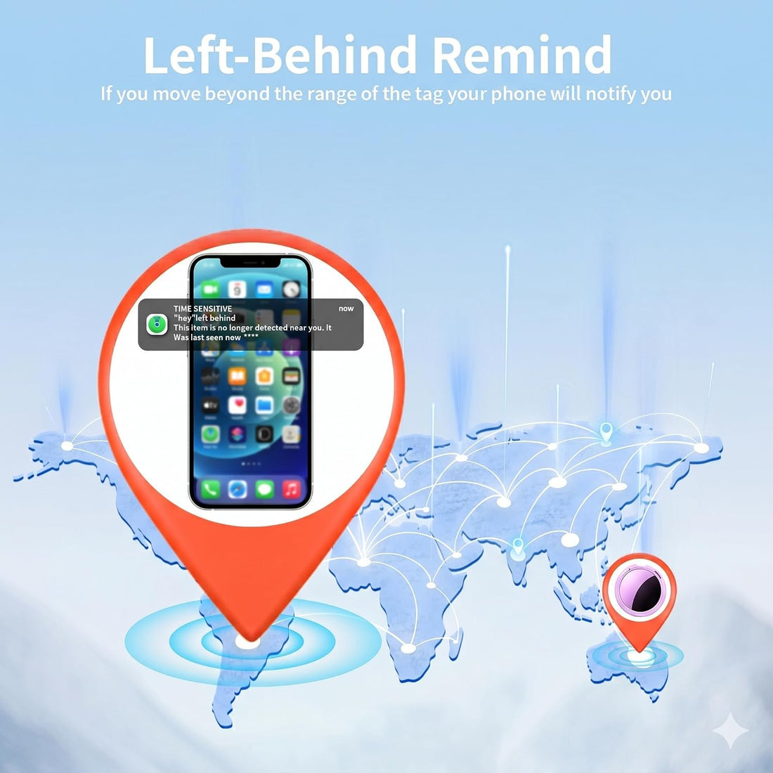 2 Pack Tracker Tags Finder Apple Find My MFi Certified Waterproof iOS