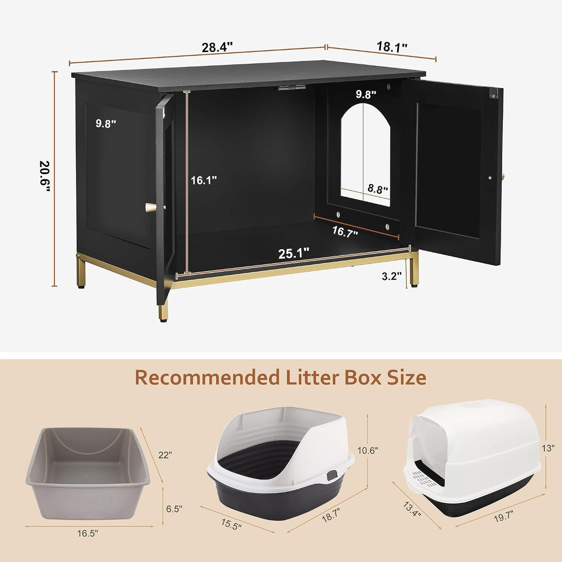 Homhedy Cat Litter Box Enclosure