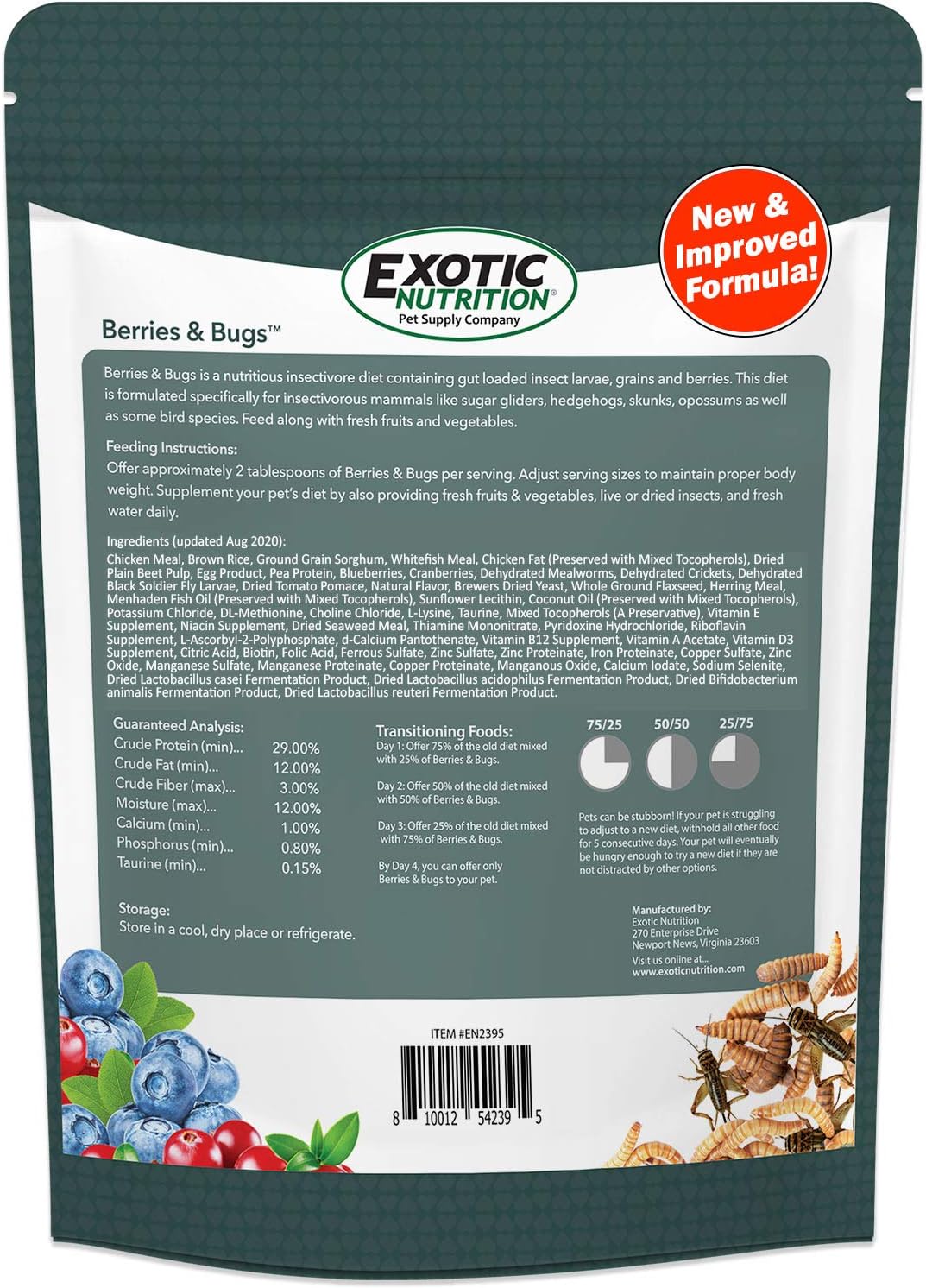 Berries & Bugs 3 lb. - All Natural High Protein High Fiber