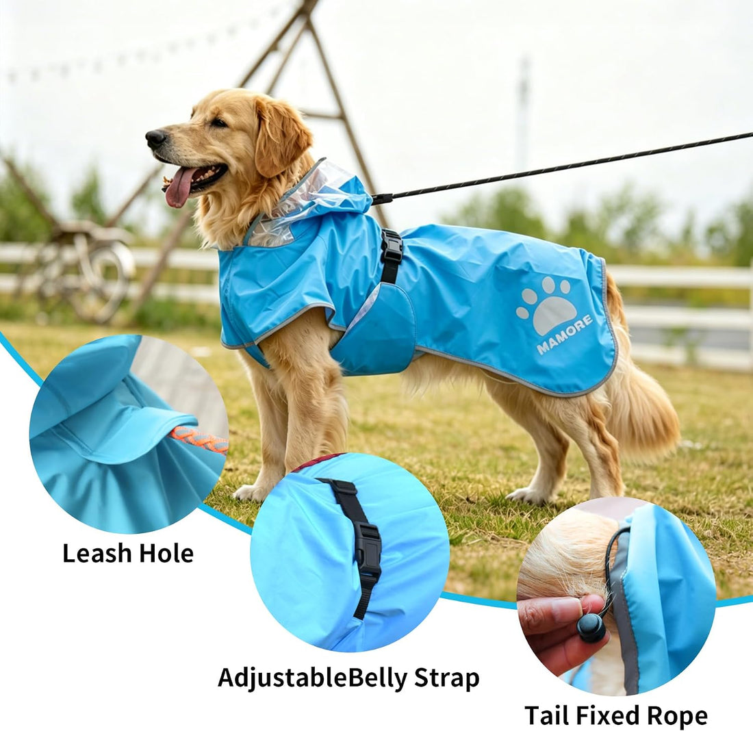 MAMORE Dog Raincoat Waterproof Rain Coats for Small Medium Large