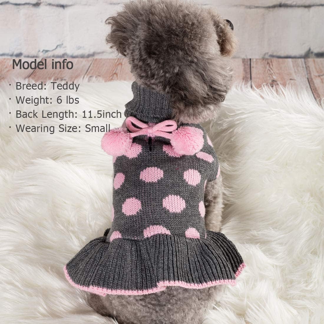 KYEESE Dog Sweaters with Leash Hole for Small Dogs Turtleneck Dog