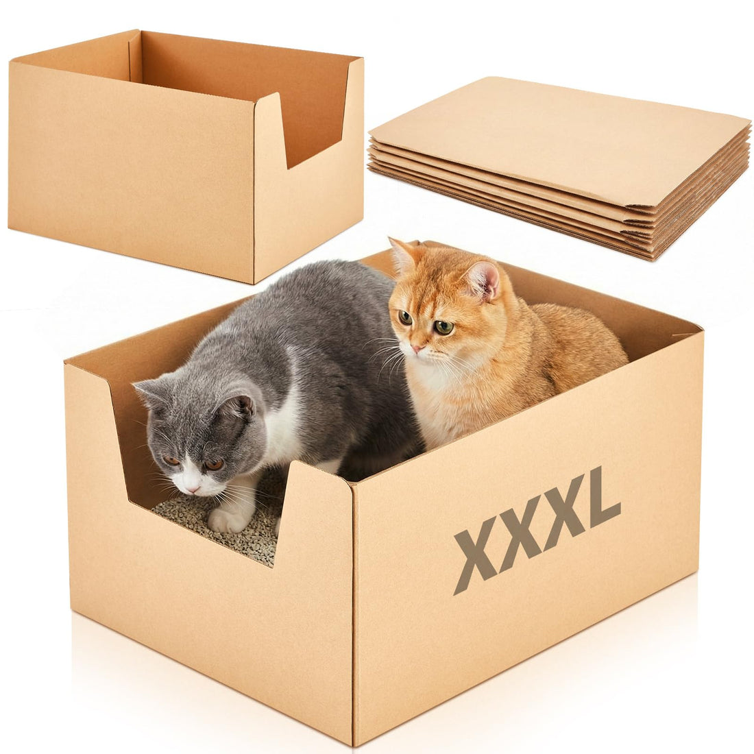 Lounsweer 2 Pack XXL Extra Large Disposable Cat Litter Box