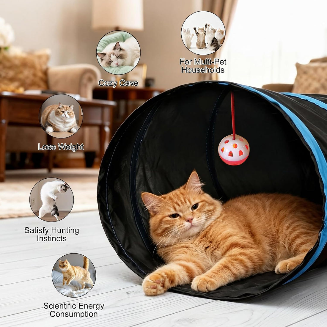 Bemodst Cat Tunnel for Indoor Cats