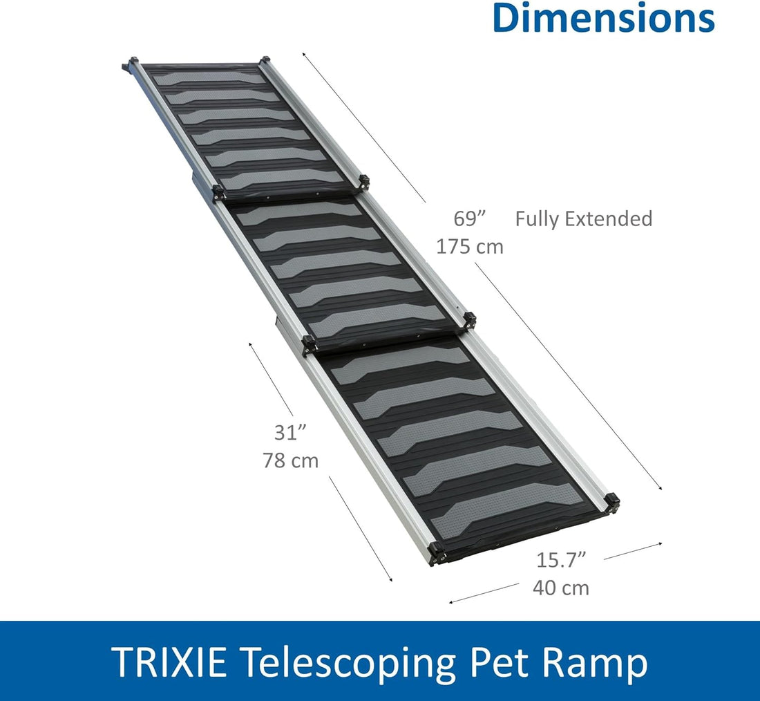 Trixie Telescoping Dog Ramp, Silver/Black