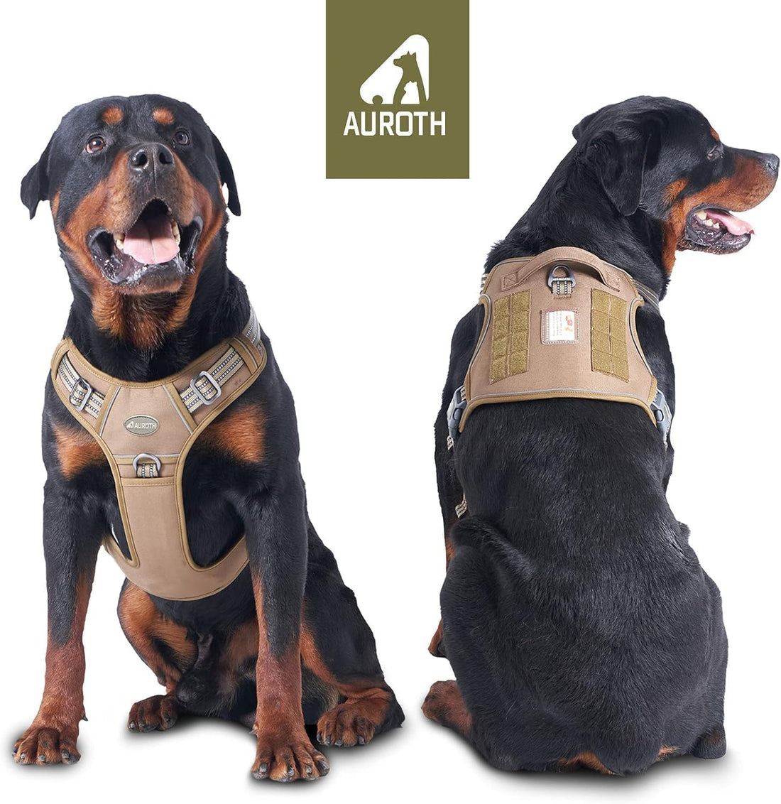 Auroth Tactical Dog Harness for Large Dogs No Pull Adjustable Pet