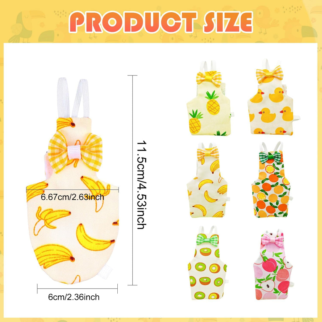 6 Pcs Bird Diapers FAURAPMNG Parrot Nappy Flight Suit Reusable