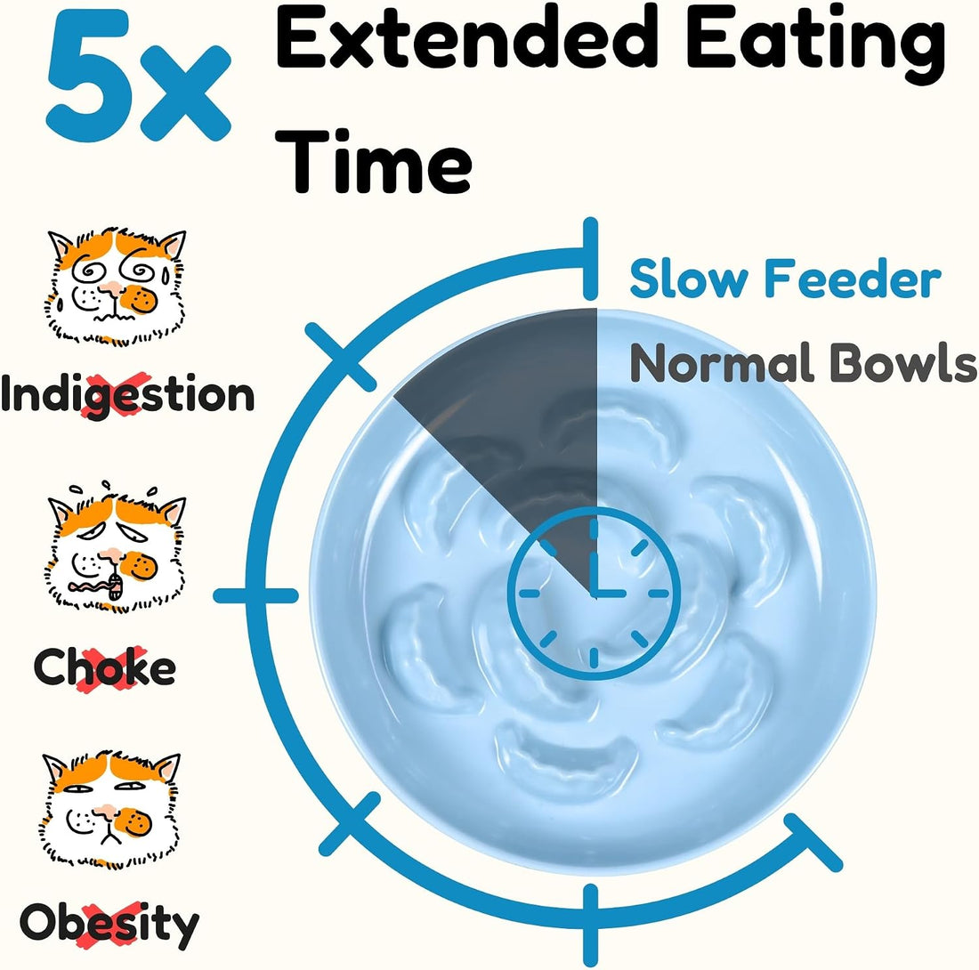 Unbreakable Slow Feeder Bowl for Cats and Small Dogs- Cat Plates