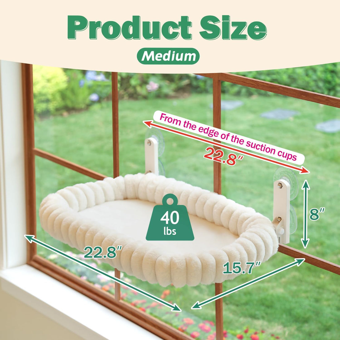 Zakkart SnugCloud Foldable Cat Window Perch - Cordless