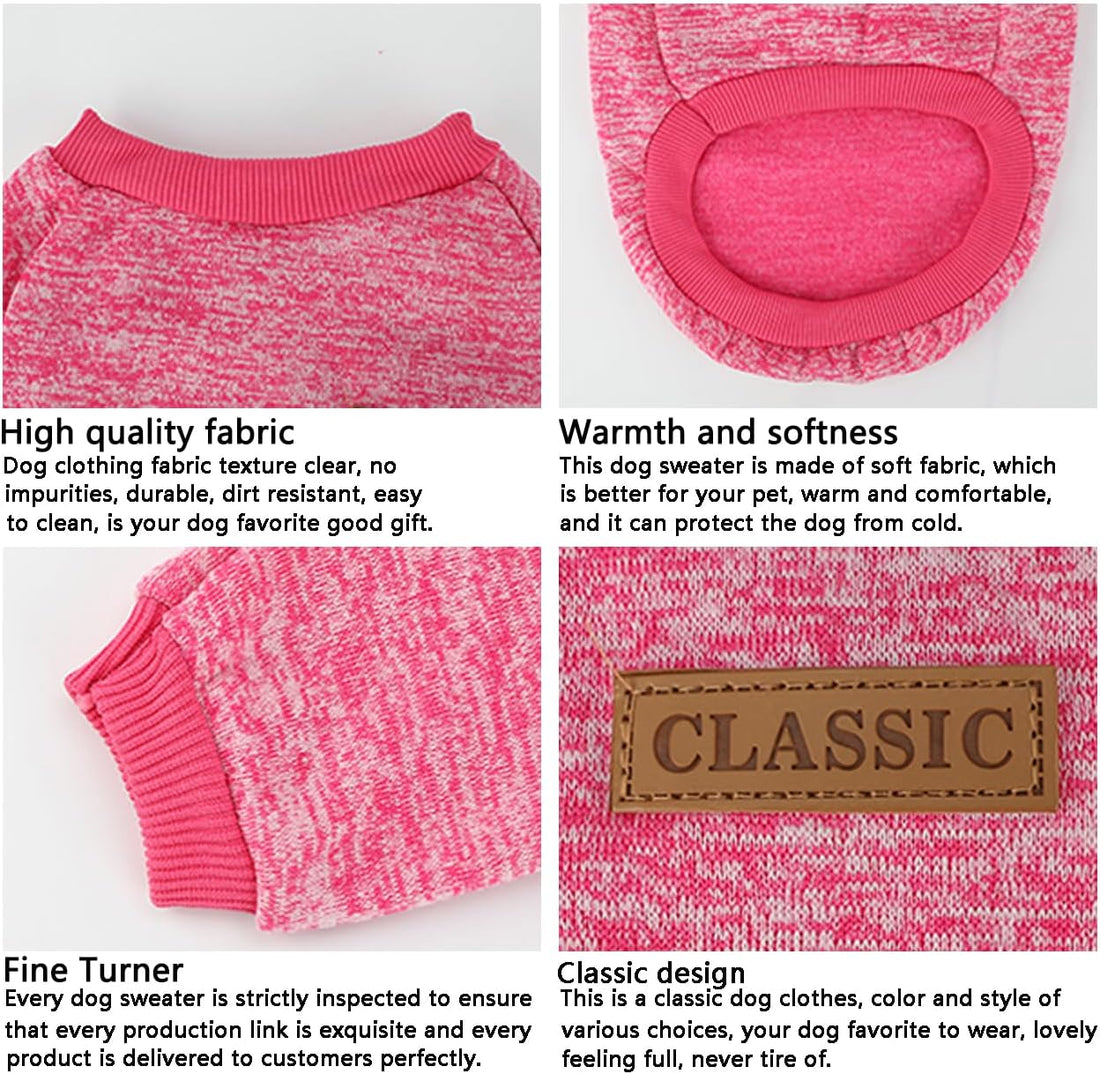 3 Pack Dog Sweaters for Small Dogs Soft Warm Winter Clothes for Puppy