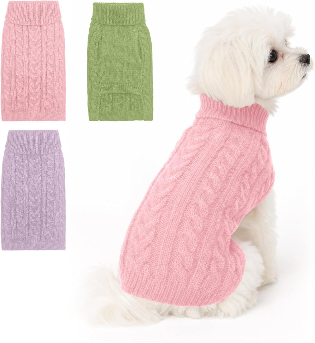 Dog Sweater 3 Pack for Small Dogs, S