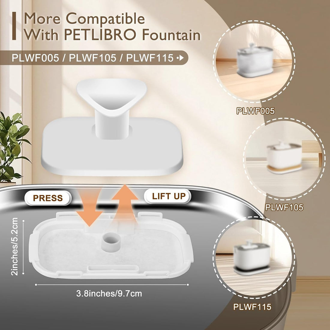SORON 20 Packs Filter Replacement Compatible with PETLIBRO Cat Water