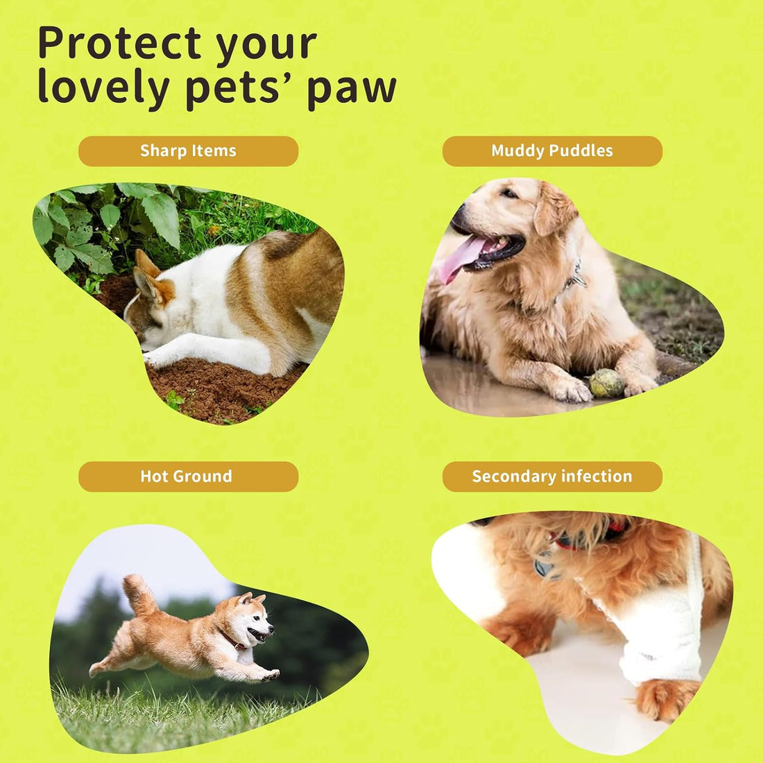 Disposable Dog Booties Waterproof, Paw Protectors, 20 Pcs, Large