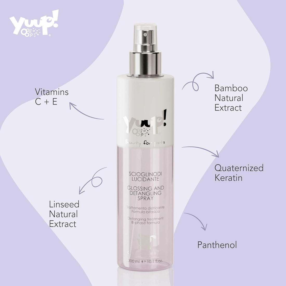 YUUP! Detangling Spray for Dogs & Cats, Bamboo & Flaxseed