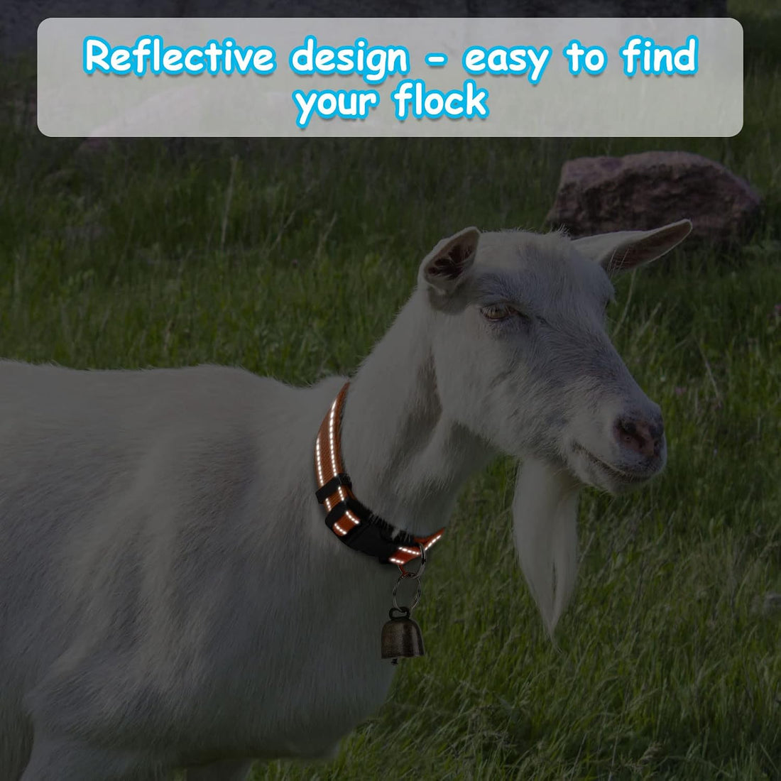 5 Pack Reflective Goat Collars with Bells,Anti-Lost Pet Collar