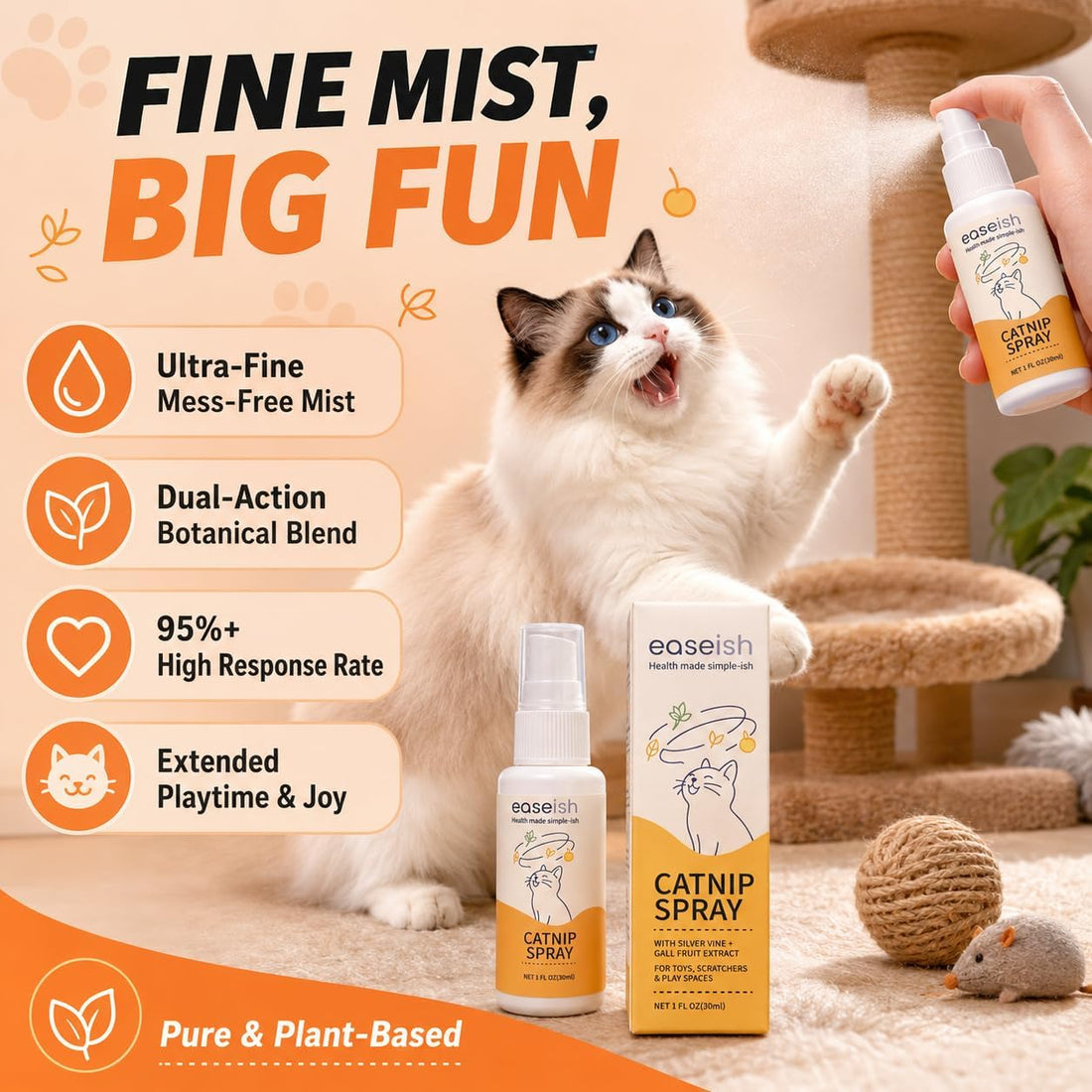 Catnip Spray for Cats with Silvervine & Gall Fruit Extract