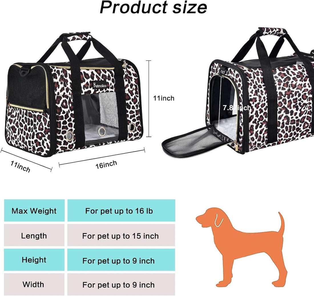 Petmolico Cat Carrier Soft-Sided Airline Approved, Medium