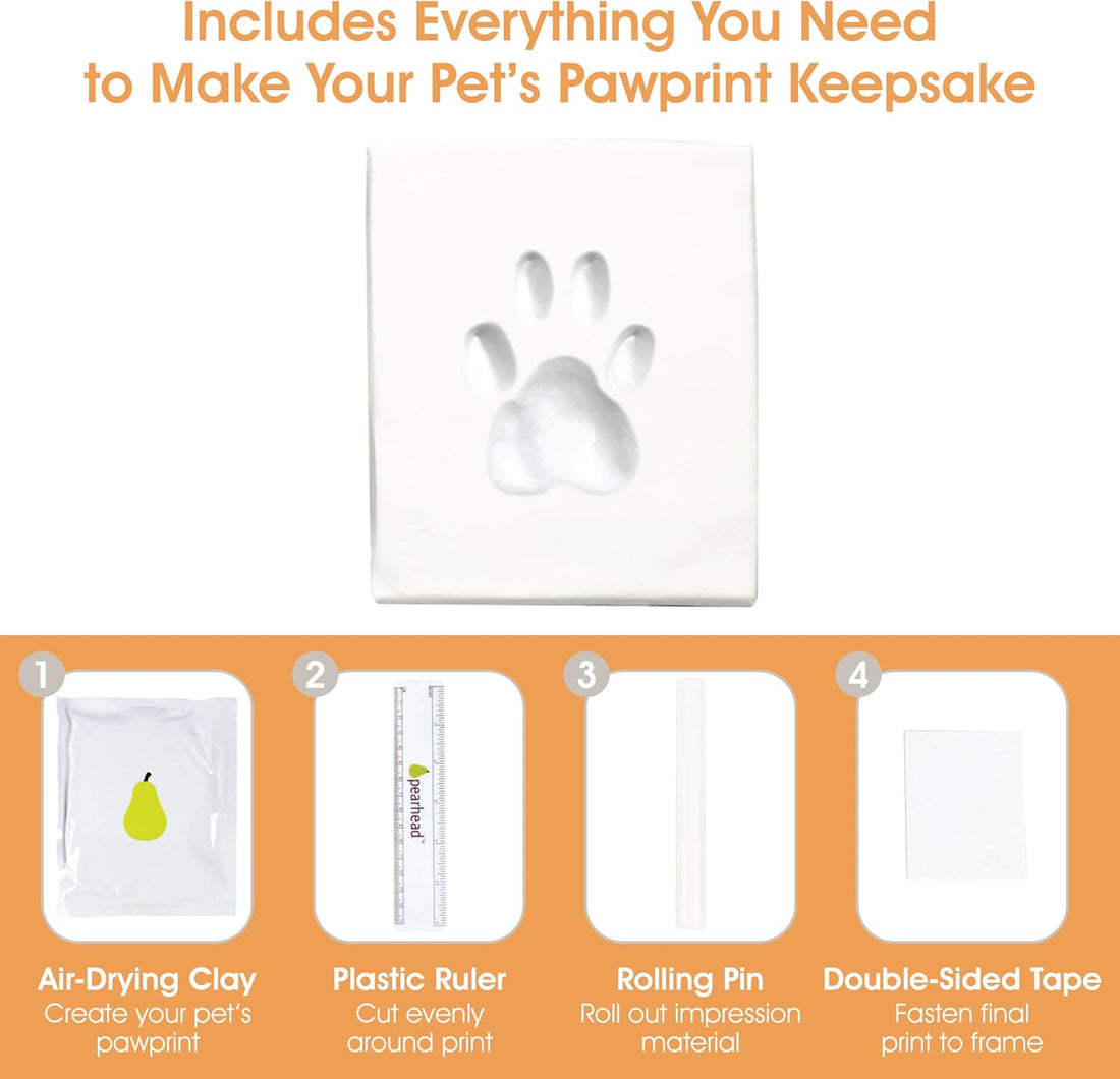 Pearhead Pet Paw Print Photo Frame With Clay Imprint Kit