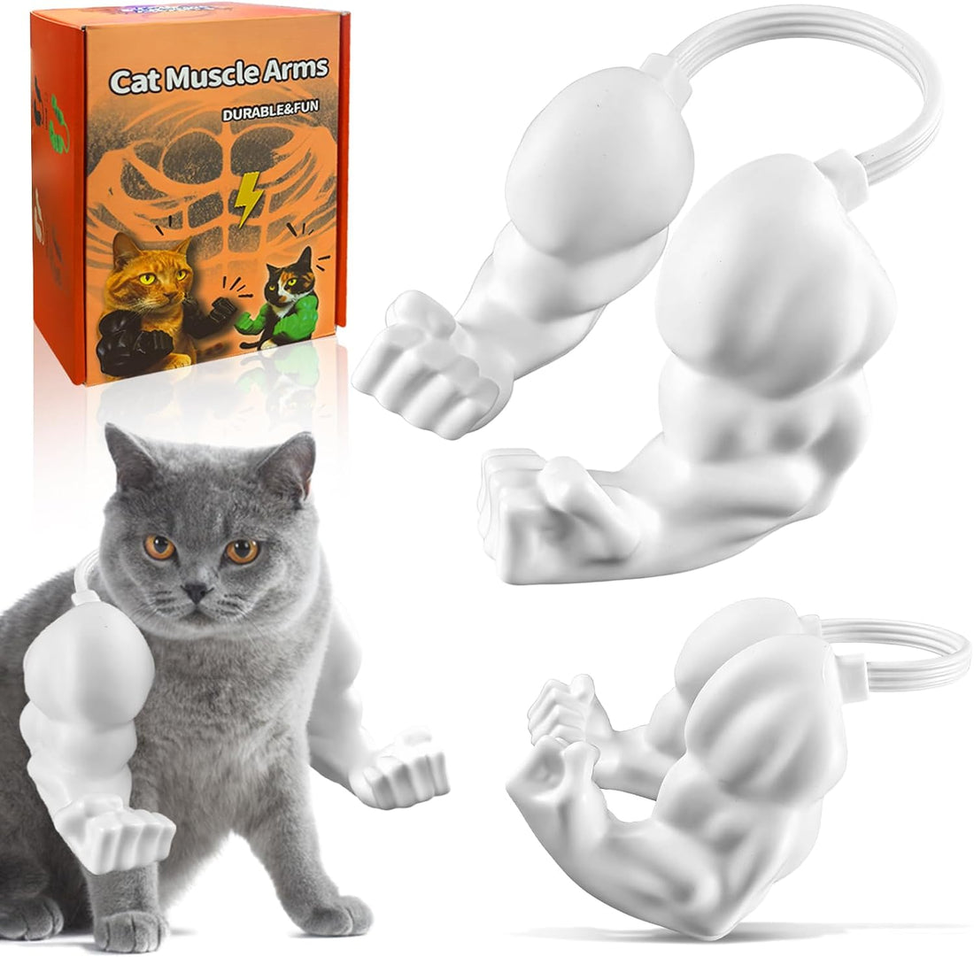 babyye Cat Toys Muscle Arms, Funny Printed Cat's Neck Arm with Muscle